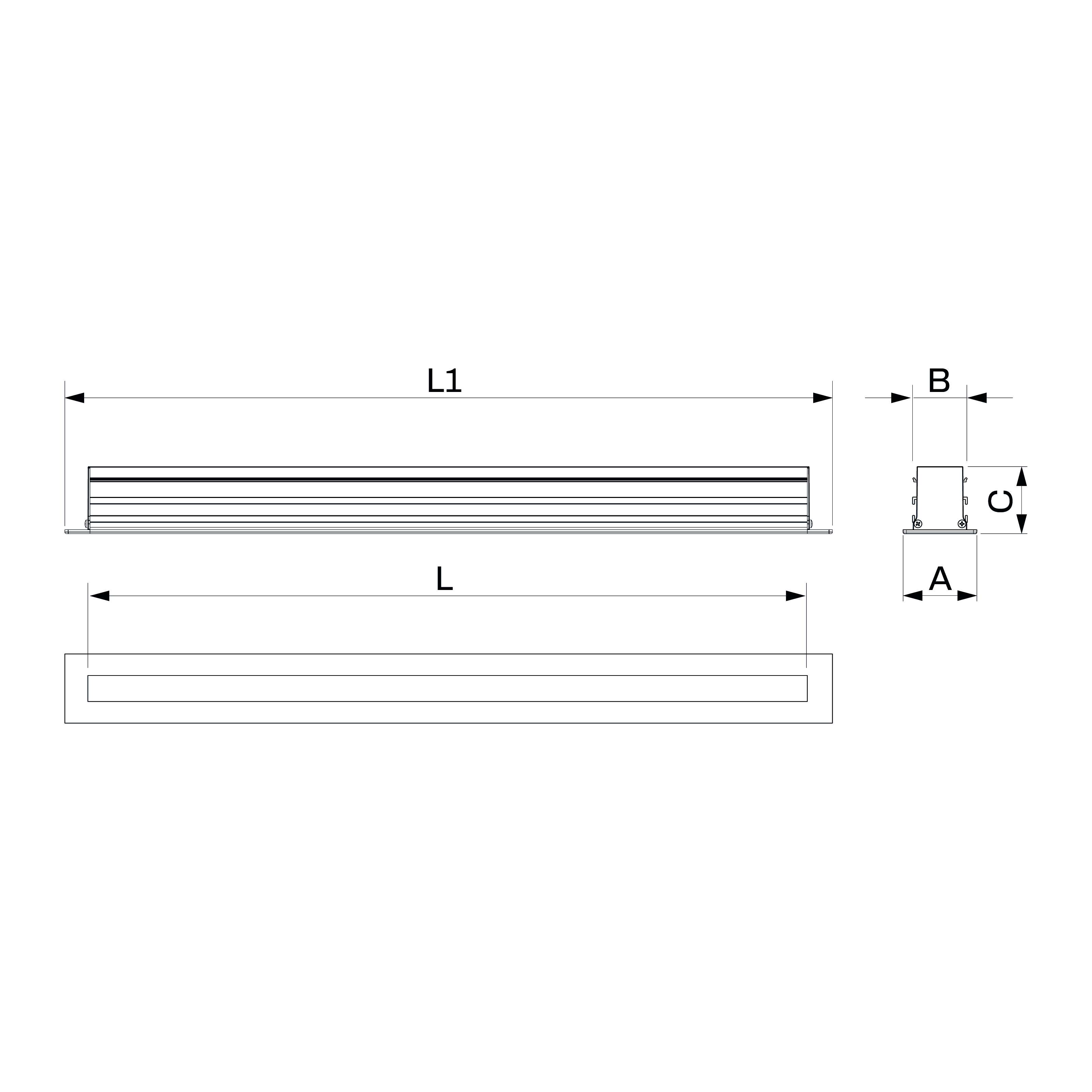 Tecnosystemi - Linear diffuser in aluminium with damper - 1 slot