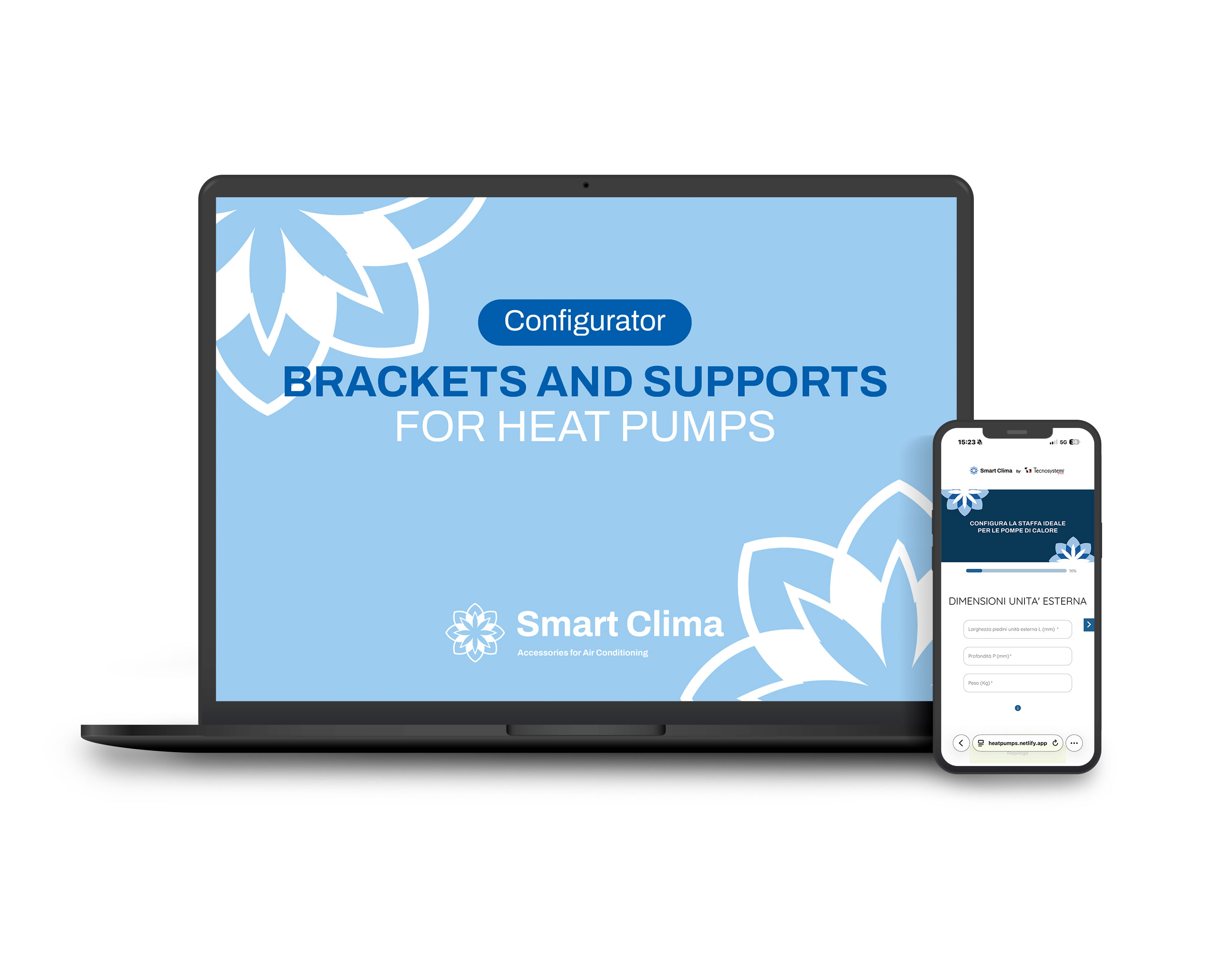 screenshot computer with configurators heat pumps