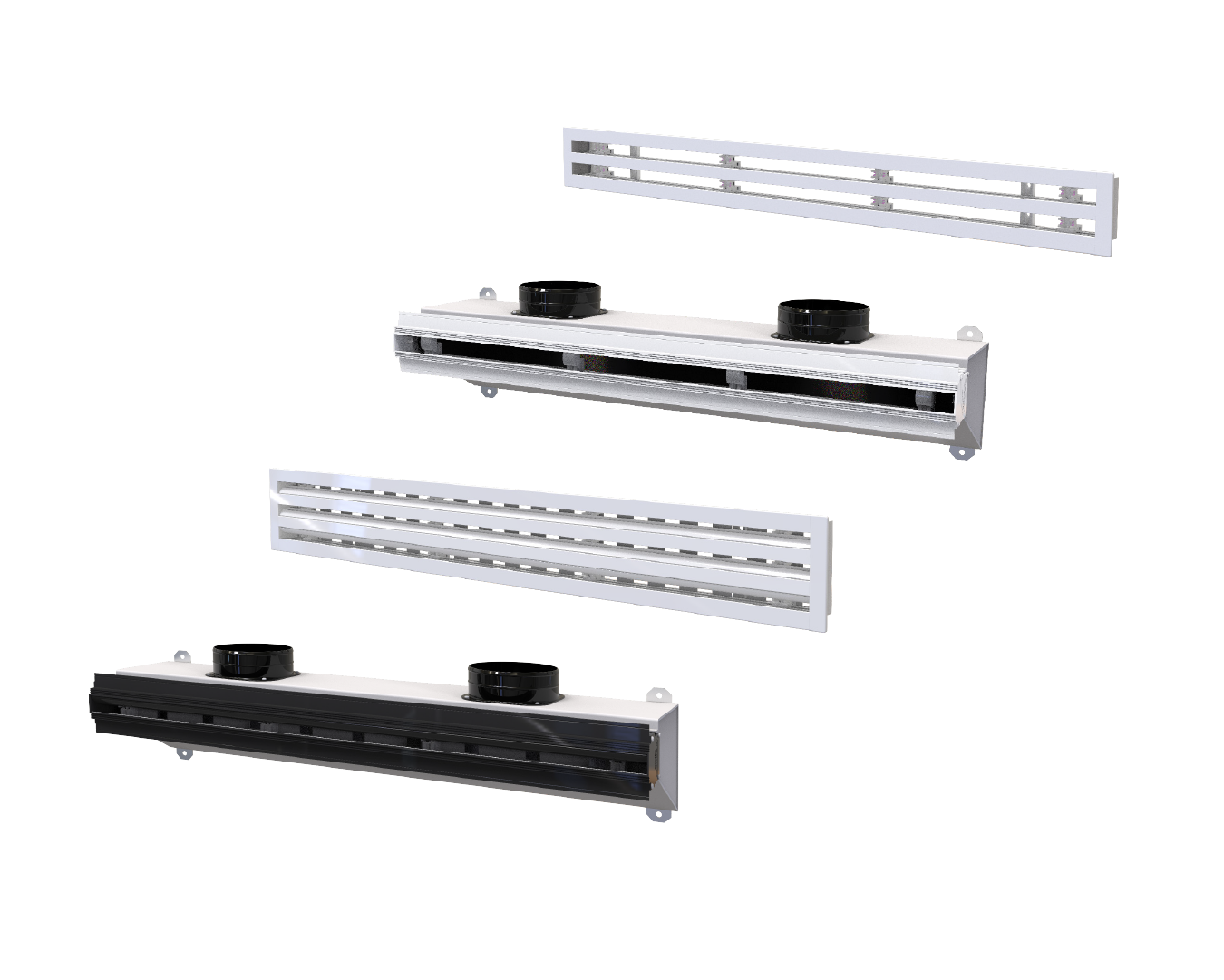 diffusori lineari in plastica e plenum