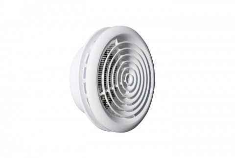 G.C.S. ceiling-mounted circular grille in white ABS