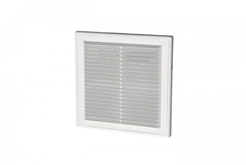 G.R.P. wall-mounted rectangular grille in white ABS