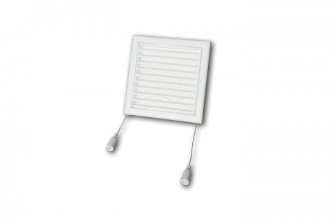  Square grille with manual adjustment in white plastic ABS