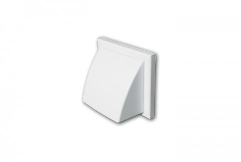 Square grille with flush-mounted wind protection in white plastic ABS