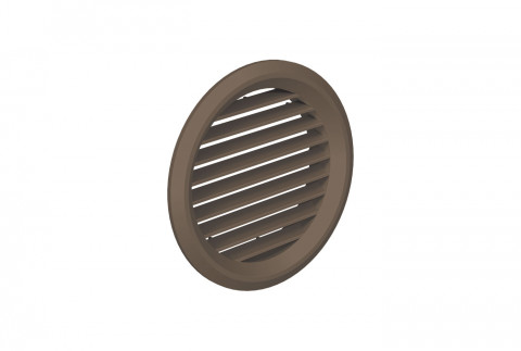  Flush-mounted circular grille in brown ABS