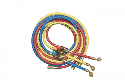  Pack of 3 flexible hoses with 45° ball valves for gas TR422ABCD (R22) - R407C - R410A - R32