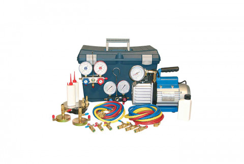 BASIQUE Mini kit vide et chargement dans mallette pour gaz R410A R407C - TR422ABCD (R22)