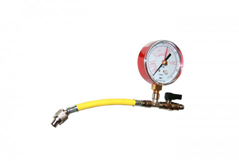  Valve with Ø80 pressure gauge and flexible hose