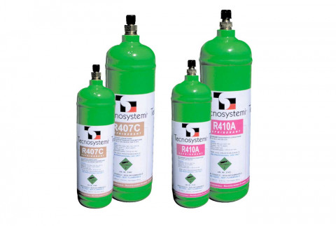  Kältemittelgasflasche R410A - R407C - R134A von 1 bis 2,2 l (800 g / 2 kg)