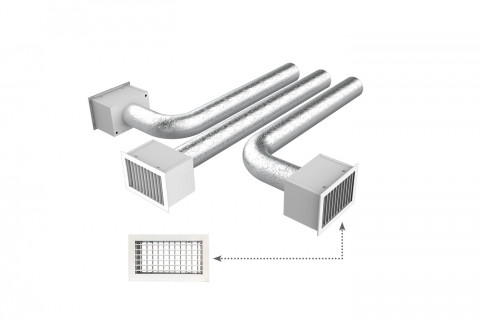  KIT RAPID pour compléter PROAIR PACK 3 zones avec fixations Ø 150 et grilles à ailettes réglables