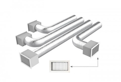  KIT RAPID pour compléter PROAIR PACK 4 zones avec fixations Ø 150 et grilles à ailettes réglables