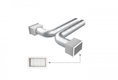  KIT RAPID pour compléter PROAIR PACK 2 zones avec fixations Ø 200 et grilles à ailettes réglables