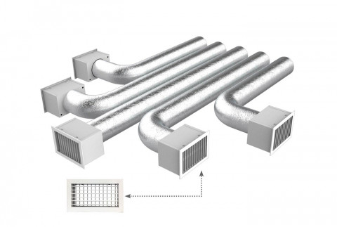  KIT RAPID pour compléter PROAIR PACK 6 zones avec fixations Ø 200 et grilles à ailettes réglables