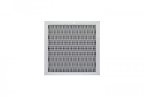  White painted metal diffuser with fixed perforated screen and back circular coupler
