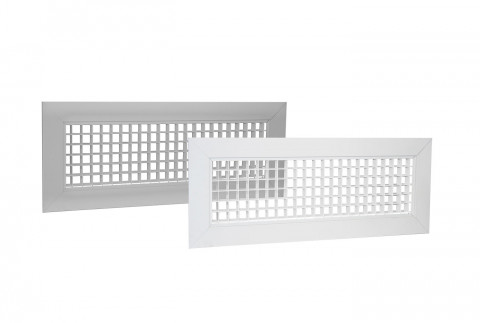  Intake grille in  white painted aluminium with square mesh