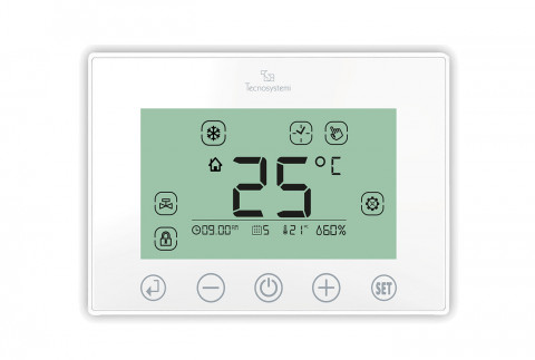 ATLANTIS built-in programmable chrono-thermostat for room with touch screen, 230 Vac