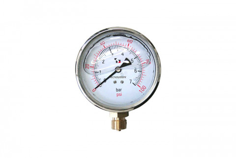  Pressure gauge Ø 100 for gas / water in glycerine bath