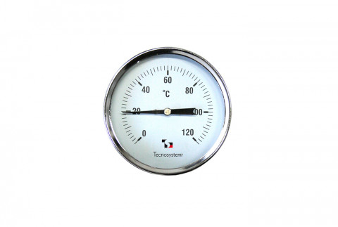  Ø 80 bi-metal immersion thermometer with rear coupler