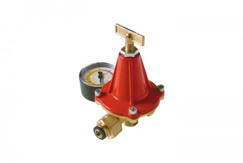  High pressure regulator brass body from 12 to 14 kg/h with variable calibration and pressure gauge