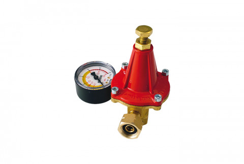  High pressure regulator 25 kg/h brass body with variable calibration with pressure gauge and safety valve