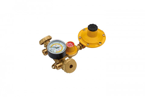  Mini control unit for 2 cylinders with 1st and 2nd stage reducer with pressure gauge