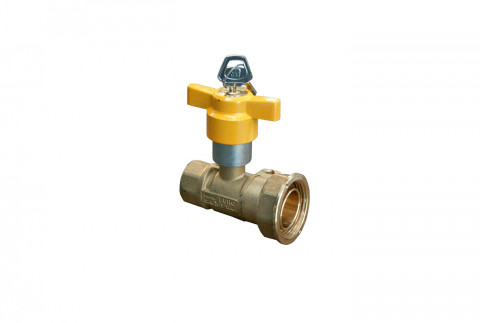  Anti-fraud ball valve with closing key for butterfly handle gas meters