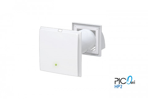 PICO HP2 WI static extractor unit wall-mounted heat recovery and with external or built-in power supply