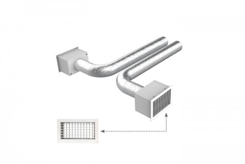  KIT RAPID pour compléter PROAIR PACK 2 zones avec fixations Ø 125 et grilles à ailettes réglables