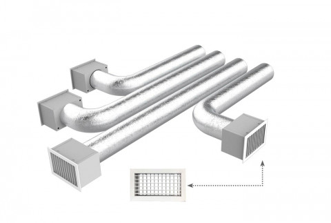  KIT RAPID di completamento per PROAIR PACK 4 zone con attacchi Ø 125 e bocchette ad alette regolabili