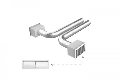  KIT RAPID di completamento per PROAIR PACK 2 zone con attacchi Ø 150 e bocchette ad alette inclinate 15°