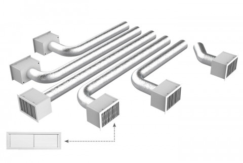  KIT RAPID pour compléter PROAIR PACK 6 zones avec fixations Ø 150 et grilles à ailettes inclinées à 15°