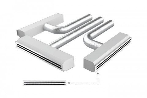  KIT RAPID di completamento per PROAIR PACK 3 zone con attacchi Ø 150 e diffusori lineari L=1000 mm 2 feritoie