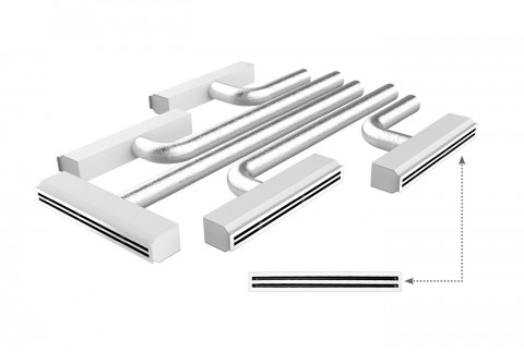  RAPID COMPLETION KIT for PROAIR PACK 5 zones with Ø 150 connections and linear diffusers L=1000 mm 2 slots