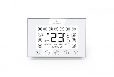 DISCOVERY 3X wall-mounted backlit programmable thermostat with touch, battery-run radio frequency