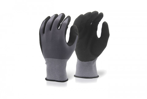  Nylon/Lycra gloves coated in black Nitrile foam