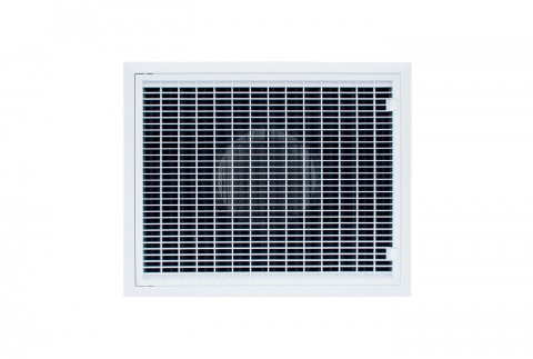  Openable intake grille in white plastic ABS with removable filter and integrated plenum for false ceiling