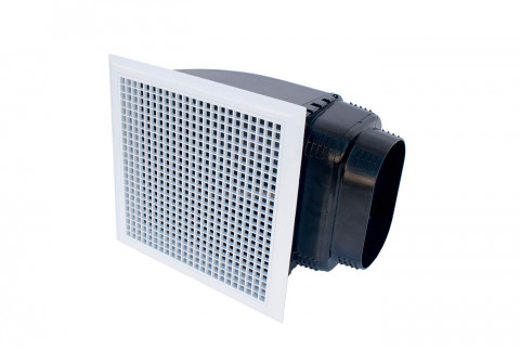  White ABS plastic square-mesh diffuser with plenum