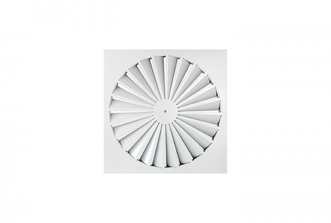 DEB quadratischer spiralförmiger Luftdurchlass 24 Schlitze aus weiß lackiertem Metall