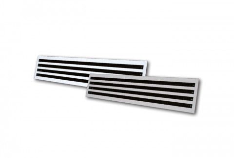  Linear diffuser with 4 slot shutter in anodised aluminium - white painted aluminium RAL 9016