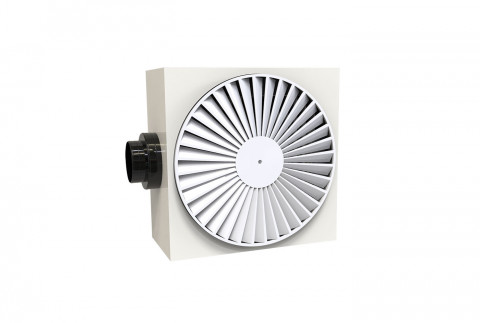 DCEP circular helix diffuser 36 slots in white painted metal complete with damper and lowered plenum