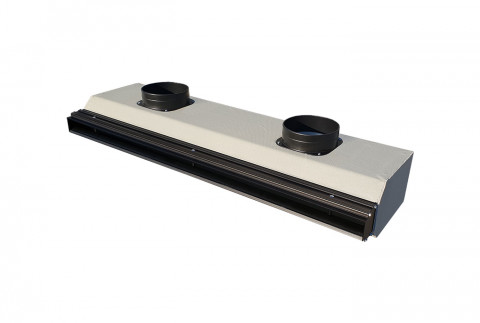  Linear diffuser with single slot damper with deflector, without frame, concealed, complete with insulated plenum
