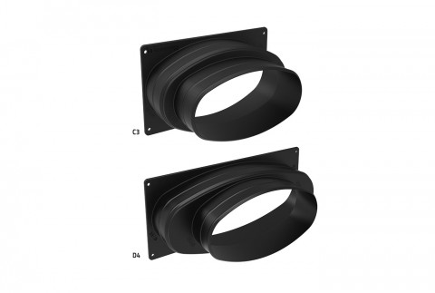 C3 / D4 oval collar for plenum