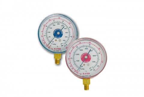  Nieder- und Hochdruck-Trockenmanometer für Gas R410A - TR422ABCD (R22) - R407C