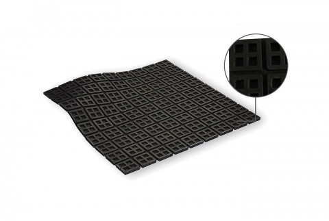  Tapis anti-vibrations polyvalent en caoutchouc naturel vulcanisé prédécoupé 452 x 452 x 20