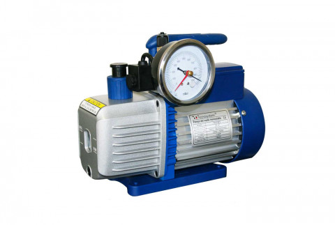 BEV two-stage vacuum pump with solenoid valve and vacuum gauge for R32 gas
