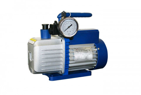 BEV-BO two-stage vacuum pump with solenoid valve and vacuum gauge in oil bath for R32 gas
