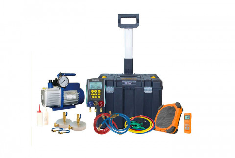 R410A - R32 UNIVERSAL DIGITAL TECH PLUS vacuum kit and trolleyable charging for gas 