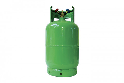  Bombola ricaricabile vuota 12,5 lt con 2 rubinetti per gas refrigerante R410A
