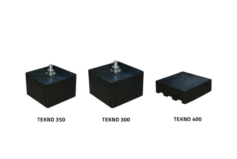 TEKNO floor vibration-damping for outdoor unit in natural vulcanised rubber