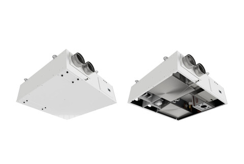  Unité de récupération de chaleur horizontal avec déshumidification, unité d'intégration et de ventilation avec circuit de refroidissement, batterie à eau