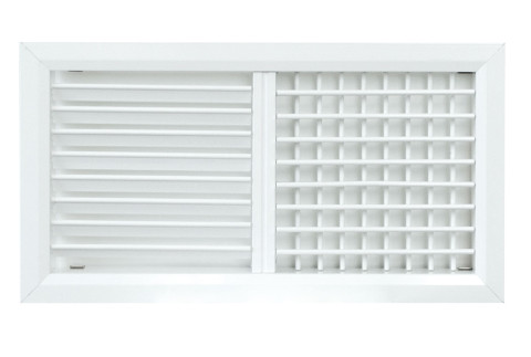  Double grille de refoulement et de récupération en aluminium peint blanc